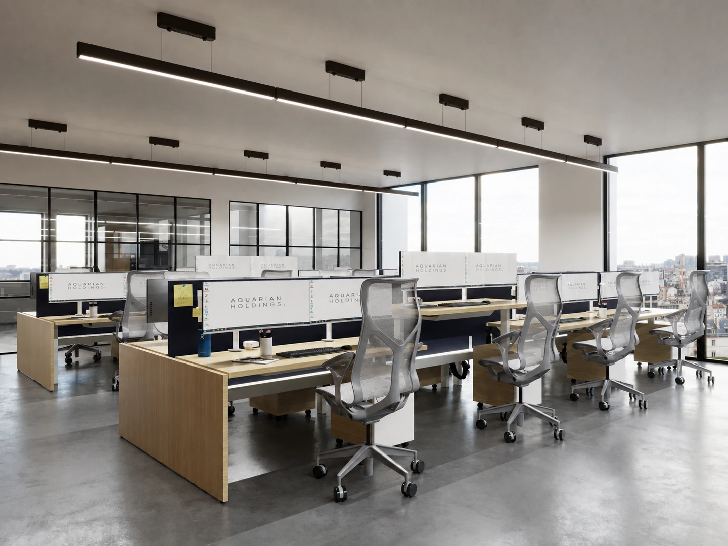 Open-plan workstation system
